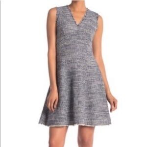 Rebecca Taylor Stretch Tweed Dress Blue Navy Size 2